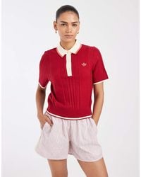 adidas Originals - Cable Knit Polo - Lyst