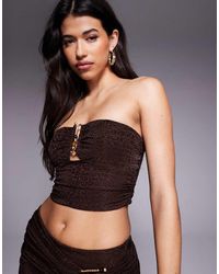 Oh Polly - Croc Jersey Bandeau Top - Lyst