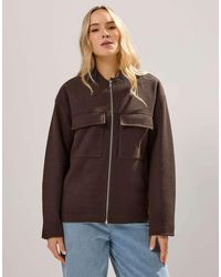 Long Tall Sally - Brushed Pocket Bomber Jacket - Lyst