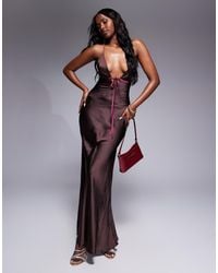 ASOS - Bias Cut Cami Maxi Dress With Contrast Tie Detail - Lyst