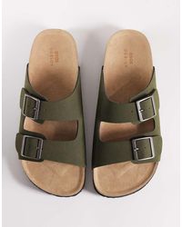 ASOS - Two Strap Sandals With Cork Sole - Lyst