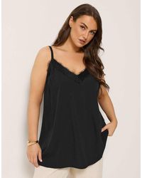 Yours Clothing - Lace Insert Cami Vest Top - Lyst