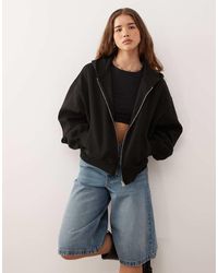 Weekday - Felpa Con Cappuccio Morbida Oversize Nera - Lyst