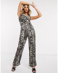 ax paris leaf print jumpsuit