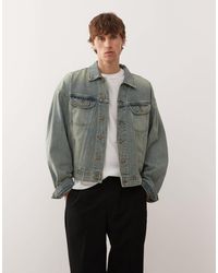 Deus Ex Machina - Sasafras - veste en jean style camionneur vintage avec écusson brodé au dos - délavé - Lyst