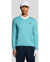 Lyle & Scott - Cotton Blend V-Neck Jumper - Lyst