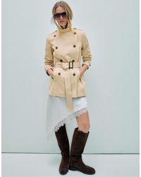 Stradivarius - Trench-coat court et basique - taupe - Lyst