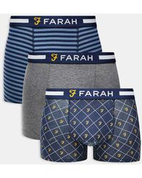 Farah - 3-pack Jacquard Waistband Logo Boxers - Lyst