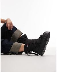 Tommy Hilfiger - Stivali Da Neve Neri Con Suola Spessa - Lyst