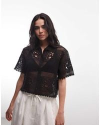 AllSaints - Kyra Short Sleeve Knitted Polo Top - Lyst