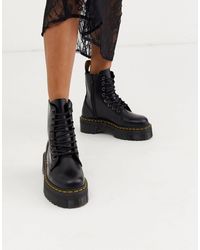 Dr. Martens - Jadon 8-eye Smooth Leather Platform Boots-black - Lyst