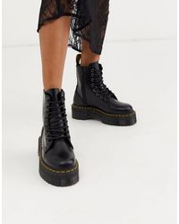 Botines con plataforma Dr. Martens de Cuero de color Negro - Lyst