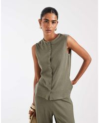ASOS - Textured Crew Neck Waistcoat Co-ord - Lyst