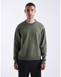 HUGO - San Casey Central Logo Relaxed Fit Knit Jumper - Lyst