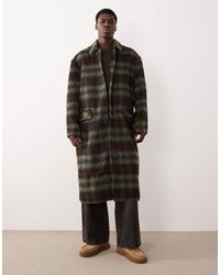 ASOS - Manteau oversize à carreaux aspect laine - marron - Lyst