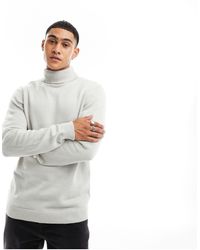 ASOS - Midweight Knit Cotton Turtle Neck Sweater - Lyst
