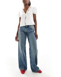 Pull&Bear - High Rise Wide Leg Jean - Lyst