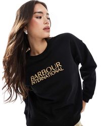 Barbour - Sudadera Negra Con Cuello Redondo Dakota De - Lyst