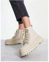 London Rebel - Chunky Lace Up Ankle Boots - Lyst