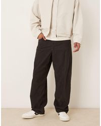 ASOS - Pantalon droit ample en velours côtelé - marron - Lyst