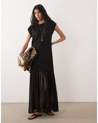 ASOS - Hybrid Midi Dress With Sheer Hem - Lyst