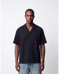 Jack & Jones - Camisa Resort Negra De Tejido Texturizado De - Lyst