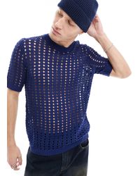 ASOS - – locker geschnittenes t-shirt aus pointelle-strick - Lyst