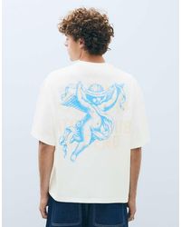 Bershka - Short Sleeve Boxy Print T-Shirt - Lyst