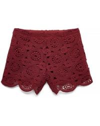 NA-KD - Knitted Crochet Scallop Edge Shorts - Lyst