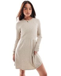 ONLY - Cable Knitted Mini Skater Dress - Lyst