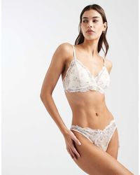 Lindex - Valerie Floral Printed Lace Thong - Lyst