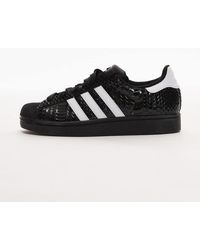 adidas Originals Superstar Sneakers With Leopard Print Trim in Black | Lyst  UK