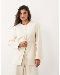 ASOS - Linen Tie Side Blazer - Lyst