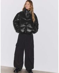 Stradivarius - Cropped High Neck Padded Jacket - Lyst