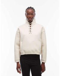 ASOS - Funnel Neck Sweat With Lace Detail - Lyst