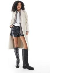 New Look - Longline Belted Coat - Lyst