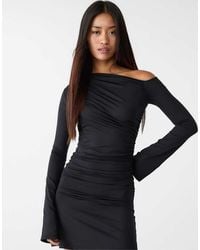 Stradivarius - Mini Dress With Asymmetric Hem - Lyst
