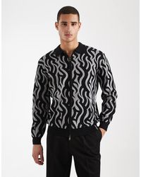 Santa Cruz - Harmon Patterned Zip Up Cardigan - Lyst