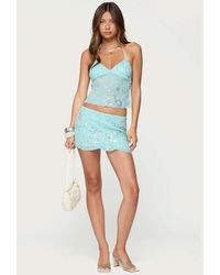 Edikted - Nelley Beaded Sequin Chiffon Mini Skirt - Lyst