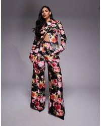 ASOS - Co-ord Pleated Wide Leg Pu Trousers - Lyst