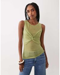 ASOS - Soft Semi Sheer Cowl Scarf Neck Tank Top - Lyst
