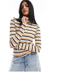 Pieces - Roll Neck Long Sleeved Top - Lyst