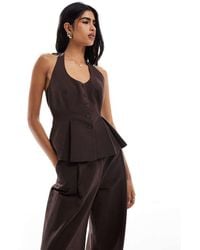 ASOS - Linen Blend Tailored Halter Top - Lyst