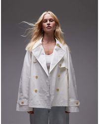 ARKET - Cropped Utility Trench Coat With Storm Flap - Lyst