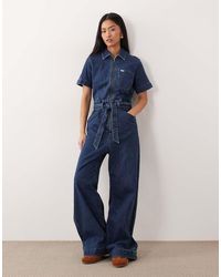 Lee Jeans - Wide Leg Short Sve Jumpsuit - Lyst