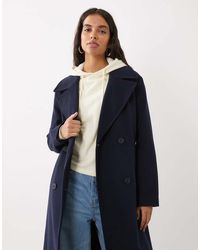 New Look - Double Breasted Longline Coat - Lyst