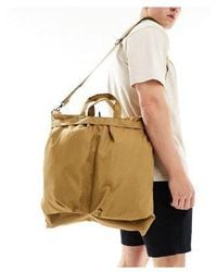 ASOS - Maxi borsa a tracolla pesante color cammello - Lyst