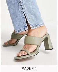 River Island - Wide Fit Minimal Padded Heeled Sandals - Lyst