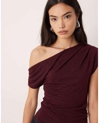 ASOS - Fallen Shoulder Knit Look Top - Lyst