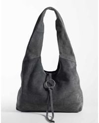 Mango - 100% Leather Suede Shoulder Bag - Lyst
